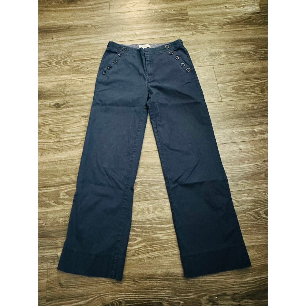 Sundance sailor pants button pockets cotton blend navy 4